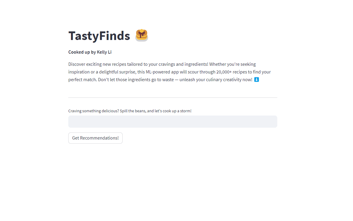 TastyFinds webapp